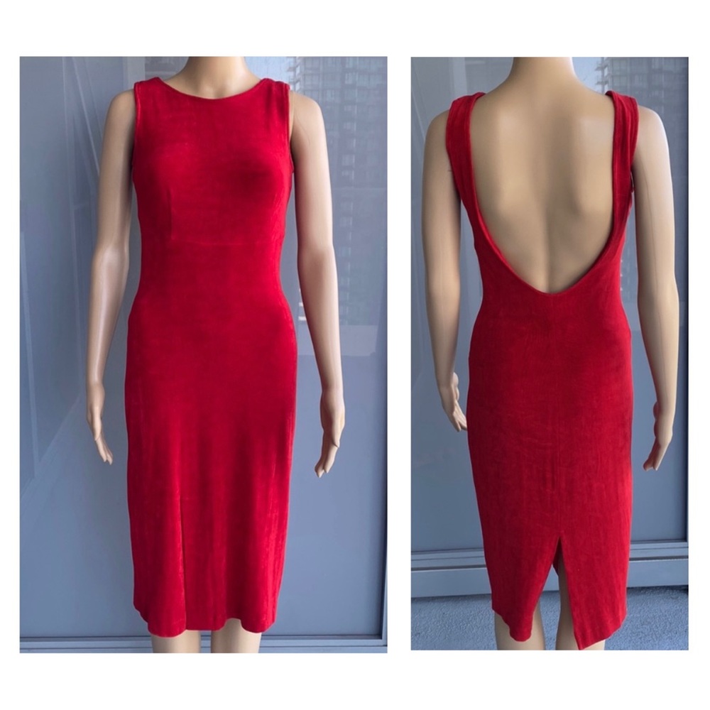 Timeless Allure: Backless Vintage Red Midi Dress – A Bold Classic